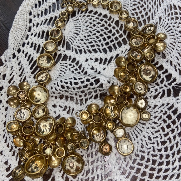 J.Crew midnight floral Statement necklace CRYSTALS RHINESTONES EMBELLISHED BLING - Picture 12 of 12